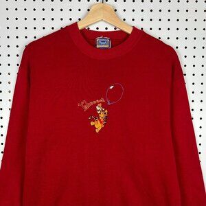 Pooh Bear Yahooo Tigger Crewneck Sweatshirt Sz Medium Stitched‎ Red Graphic 90s